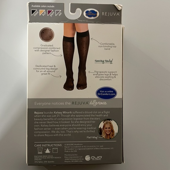 Rejuva sheer dot knee-high compression stockings - Picture 2 of 7